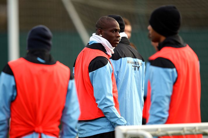 Balotelli á æfingu.