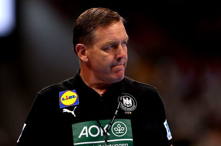 Germany v Portugal - International Handball Friendly DUSSELDORF, GERMANY - NOVEMBER 07: Alfred Gislason, head coach of Germany reacts during the International Handball Friendly between Germany and Portugal at PSD Bank Dome on November 07, 2021 in Dusseldorf, Germany. (Photo by Martin Rose/Getty Images)