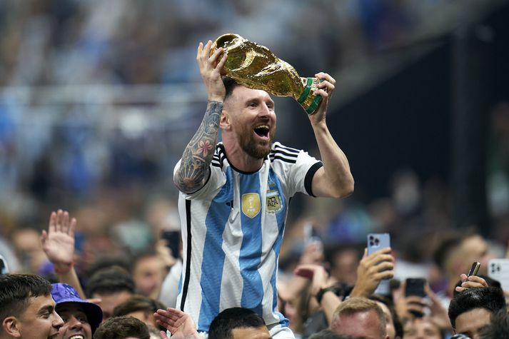Messi vann HM með Argentínu í mánuðinum.