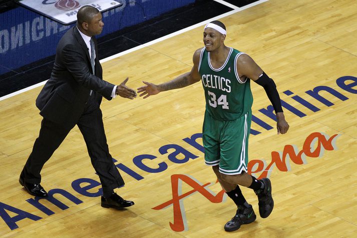 Paul Pierce og Doc Rivers þegar þeir unnu saman í Boston.