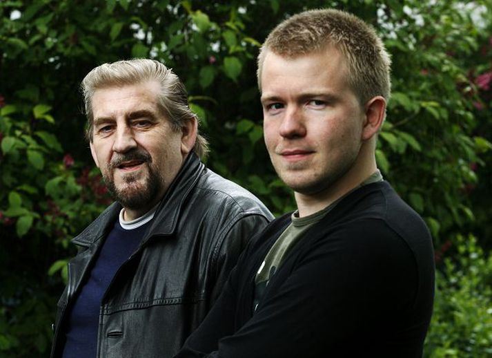 Gylfi Ægisson ásamt ævinsöguritara sínum Sólmundi Hólm Sólmundarsyni.
fréttablaðið/anton