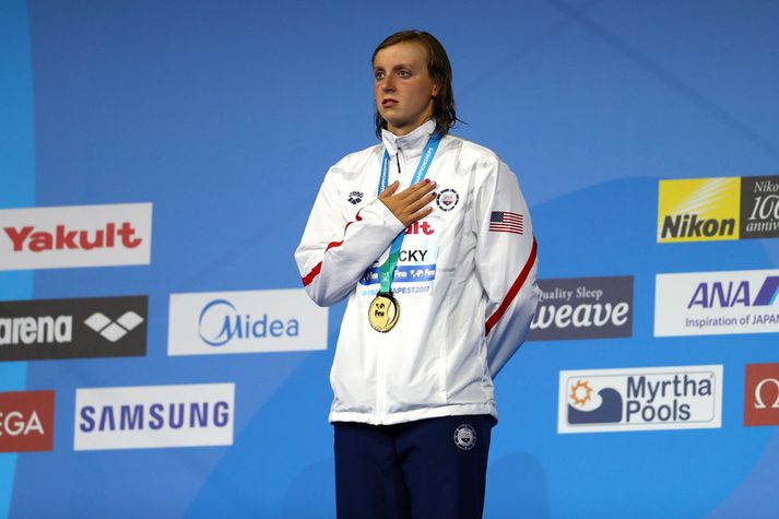 Katie Ledecky er óstövandi í löngu skriðsundunum.