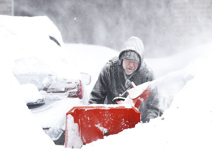 Snjó hefur kyngt niður og frostið farið í 45 stig.