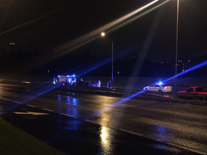 Frá vettvangi í nótt.