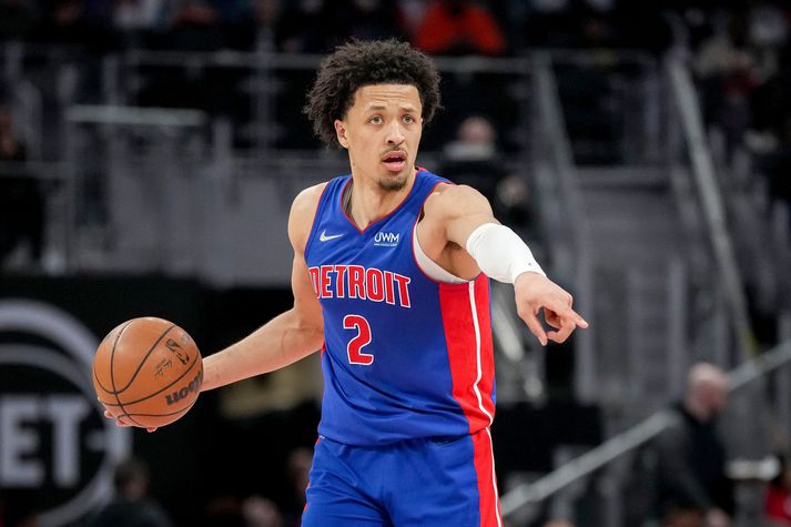 Cade Cunningham, leikmaður Detroit Pistons, var valinn fyrstur allra í nýliðavalinu 2021. 