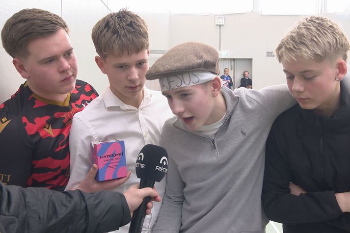 Þeir Björn Bent, Tristan, Steinar Örn og Hrólfur voru hressir þegar þeir ræddu við fréttamann í dag.