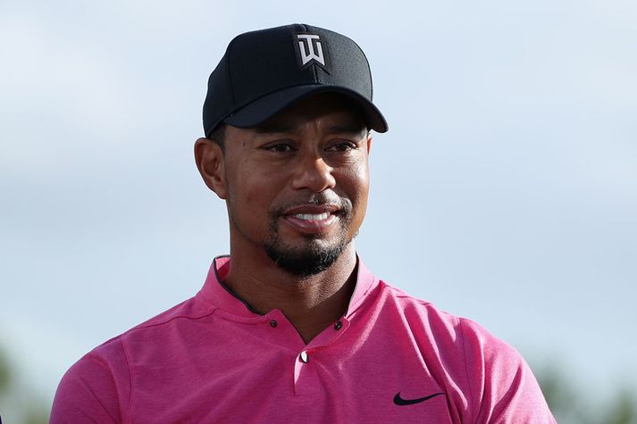 Tiger í endurkomumóti sínu á Bahamas.