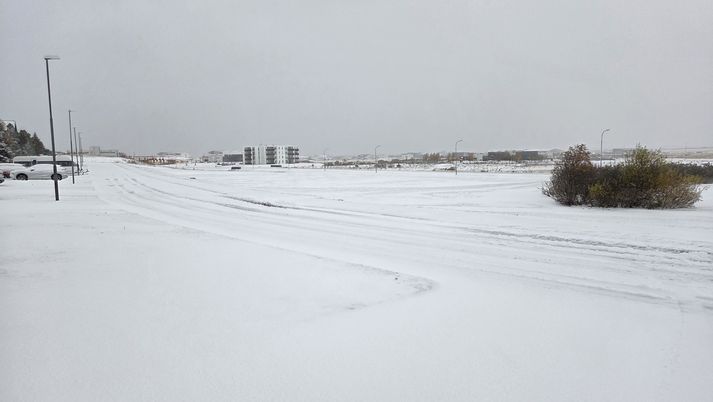 Svona var staðan á Sauðárkróki í morgun.