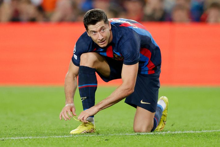 Lewandowski reimar á sig markaskónna í jafnteflinu gegn Inter.