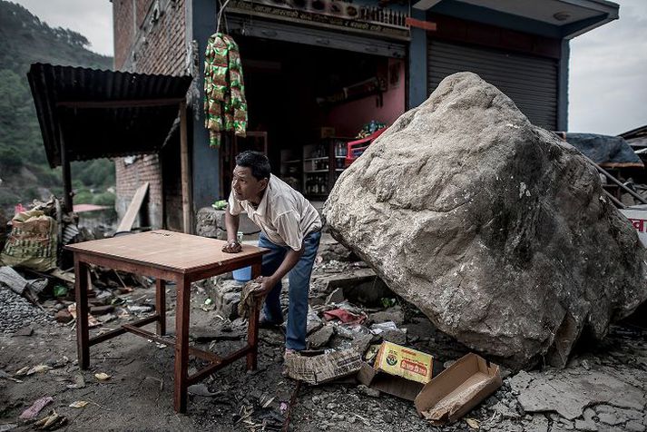 Þúsundir þorpa eru rústir einar eftir skjálftann í Nepal.