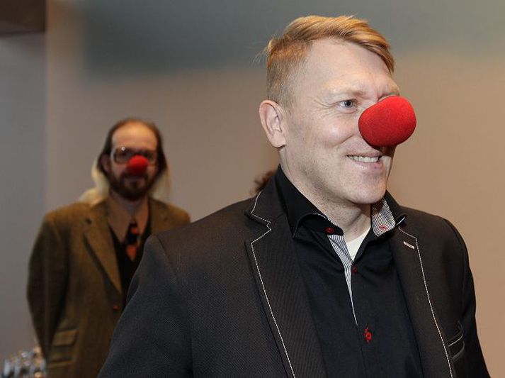 Jón Gnarr hefur frá upphafi stutt Dag rauða nefsins. Óttarr Proppé og Dagur B. Eggertsson láta ekki sitt eftir liggja.Fréttablaðið/Vilhelm
