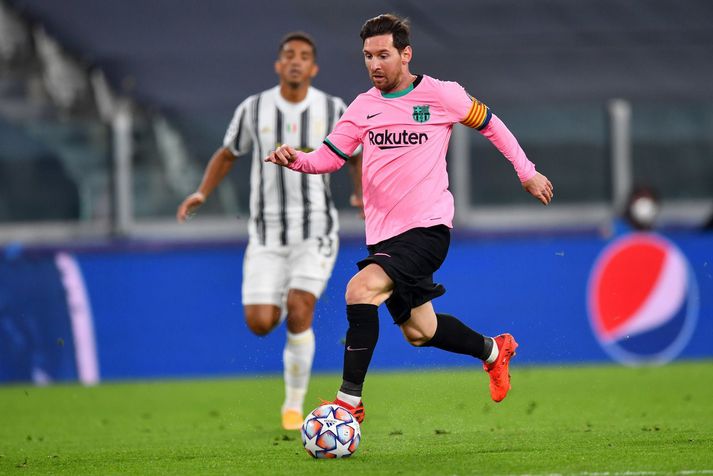 Lionel Messi í leik gegn Juventus í Meistaradeildinni á þessari leiktíð. Börsungar eru með fullt hús stiga að loknum þremur leikjum.