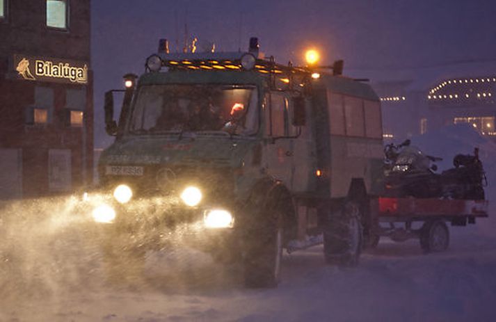 Björgunarfélag Ísafjarðar að leggja af stað til Önundarfjarðar.