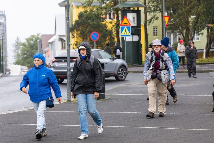 Nokkuð milt loft fylgir úrkomunni og verður hiti á landinu á bilinu tvö til ellefu stig.