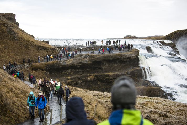 Gullfoss er einn vinsælasti ferðamannastaður Íslands.