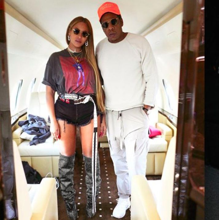 Beyoncé og Jay-Z á ferð og flugi.