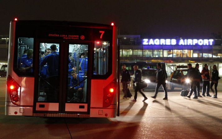 Frá flugvellinum í Zagreb.