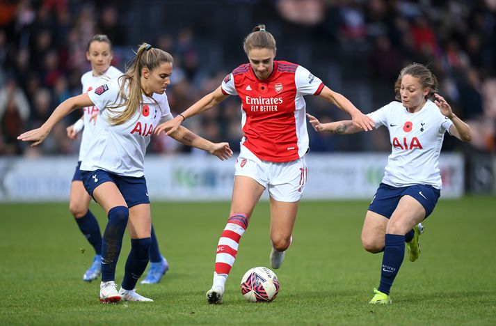 Vivianne Miedema jafnaði metin fyrir Arsenal í blálokin.