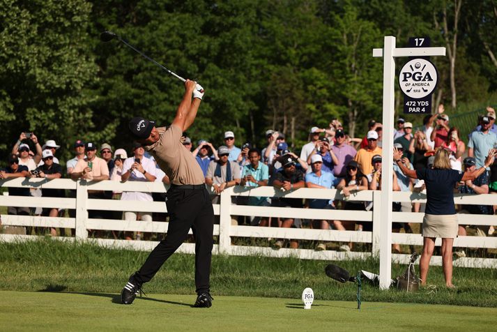 Xander Schauffele vann sitt fyrsta risamót í kvöld.