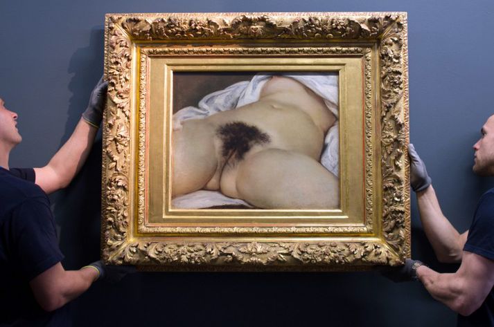 Franski málarinn Gustave Courbet málaði listaverkið „Uppspretta heimsins“ árið 1866.