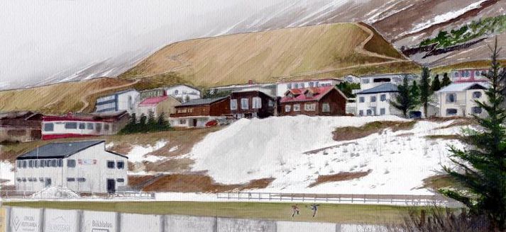 Flóðavarnir Ofanflóðagarðarnir munu setja mikinn svip á Ísafjarðarbæ.
mynd/Ómar smári kristinsson