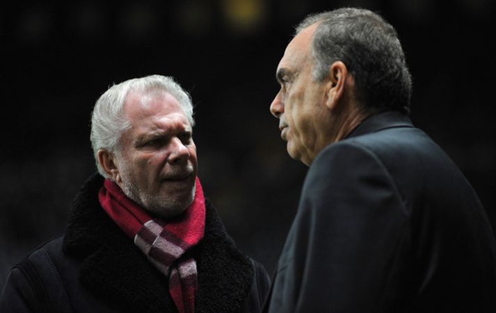 David Sullivan ræðir við Avram Grant, stjóra West Ham.