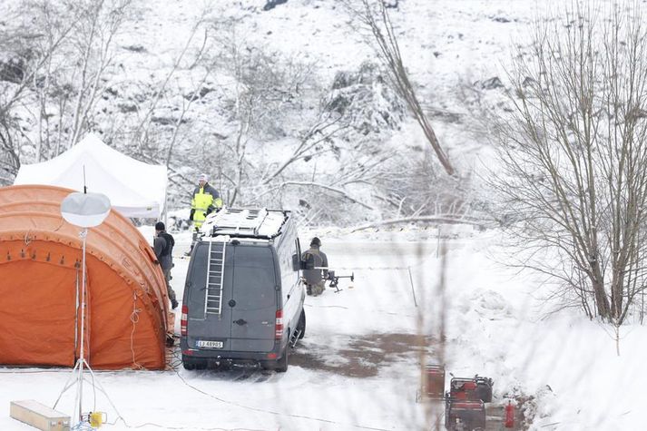 Leirskriðurnar féllu síðastliðinn miðvikudag.