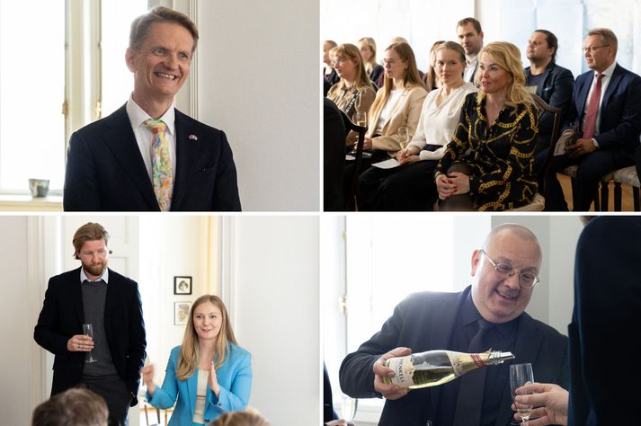 Forsvarsmenn Jónsbókar kynntu gervigreindarþjónustuna fyrir finnskum lögfræðingum.