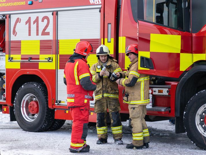 Slökkviliðsmenn þurftu ekki að grípa í slöngurnar að þessu sinni.