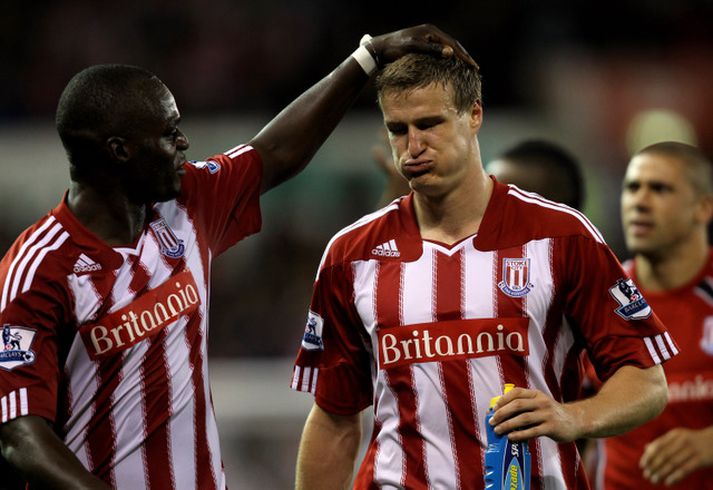Huth, til hægri, hefur spilað vel með Stoke á tímabillinu.