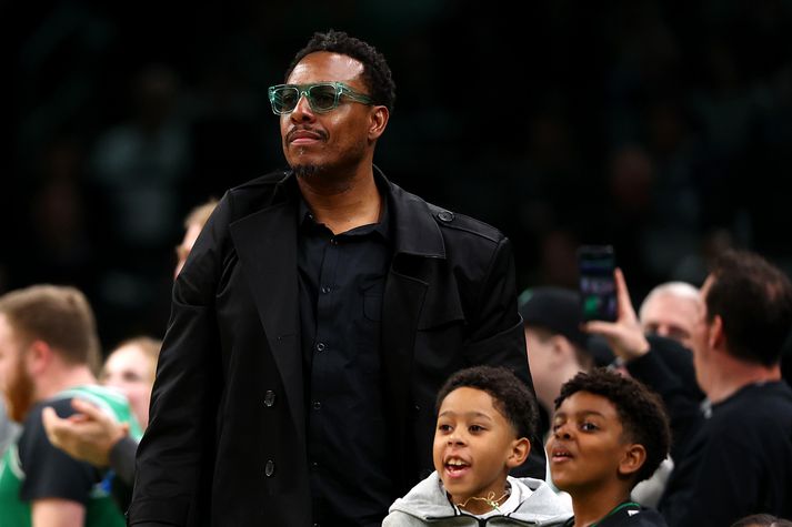 Paul Pierce sést hér á leik með Boston Celtics í TD Garden.