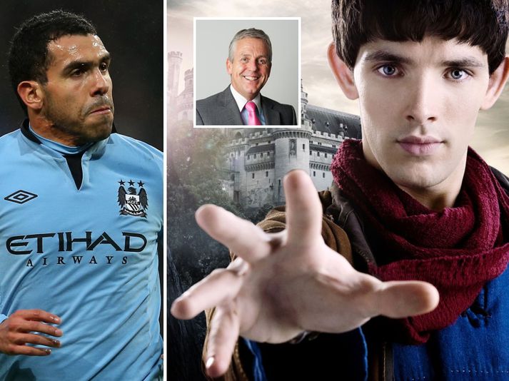 Tevez er til vinstri og Merlínarnir tveir til hægri.