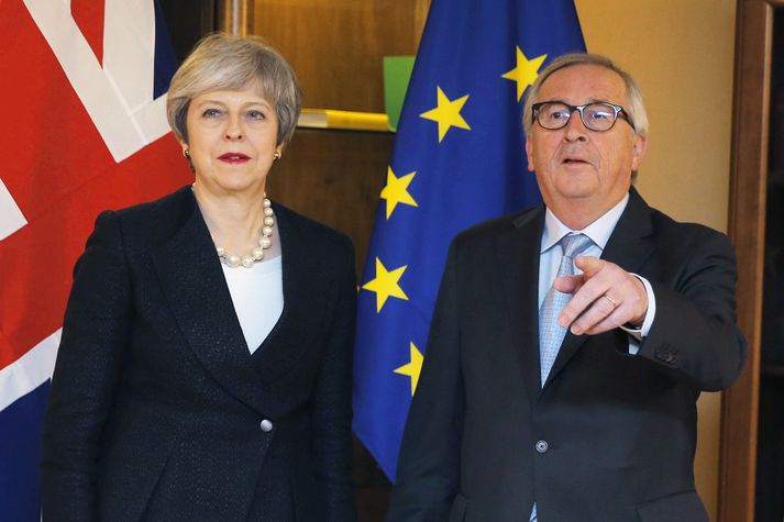 Theresa May og Jean-Claude Juncker.