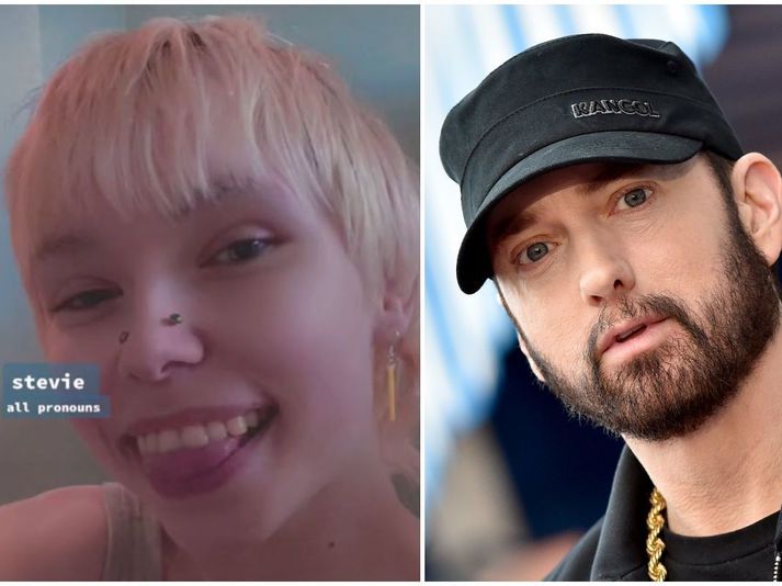 Eminem ættleiddi Stevie þegar hán var aðeins þriggja ára gamalt.