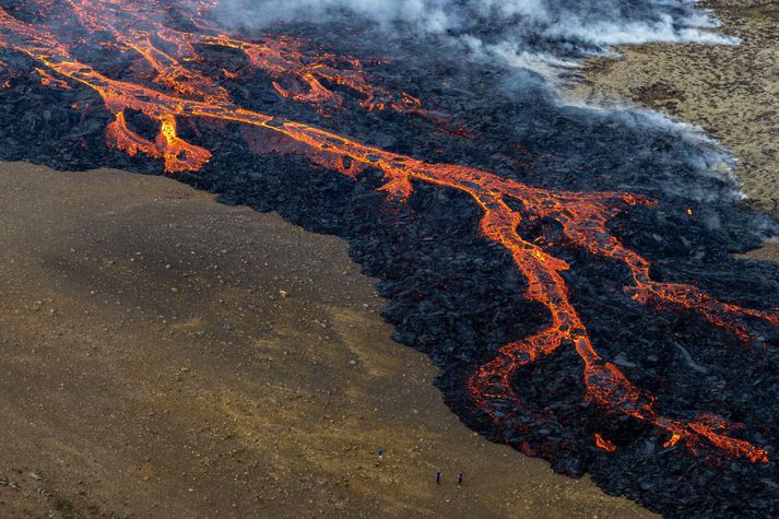 Eldgosið við Litla-Hrút hófst fyrir fimm dögum. 