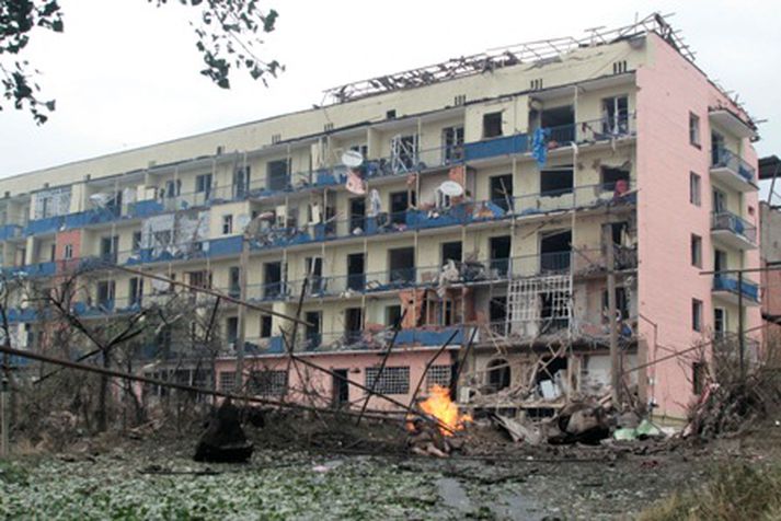 Rússar eru sagðir á leið frá Gori í Georgíu.