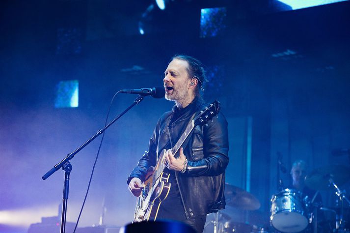 Thom Yorke söngvari Radiohead á tónleikunum í París.