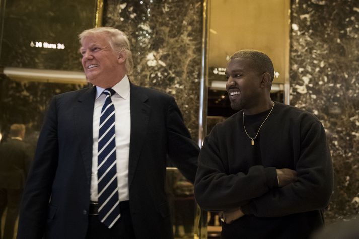 Donald Trump, forseti Bandaríkjanna, og Kanye West, rappari, hönnuður, pródúsent og heimspekingur.