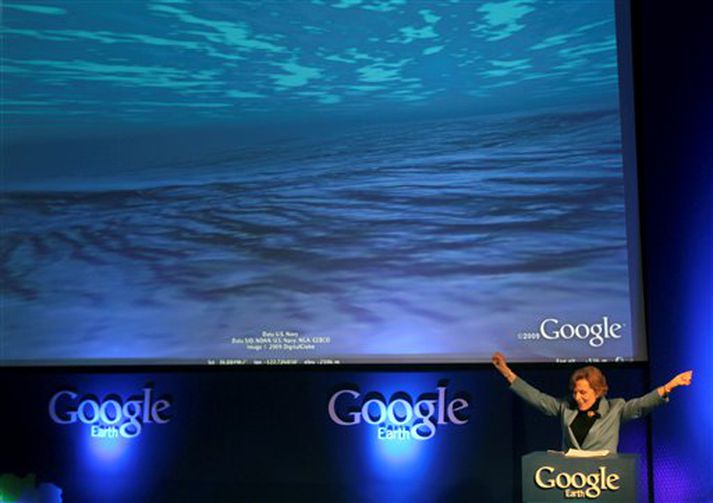 Sylvia Earle könnuður hjá National Geographic Society fagnar því að geta gúgglað heimshöfin.