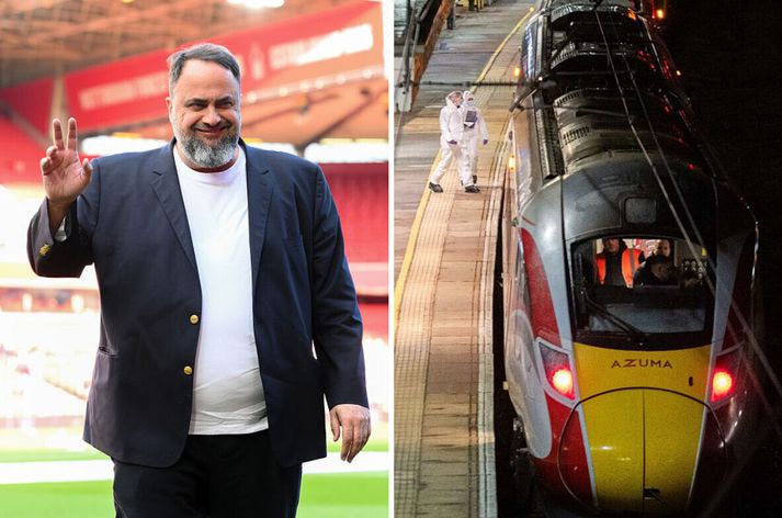 Evangelos Marinakis er eigandi Nottingham Forest. Stuðningsmenn liðsins voru í lest á leið til London þegar ráðist var á farþega með hníf.