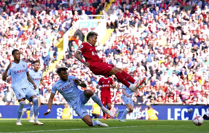 Roberto Firmino skoraði á siðasta leiknum sínum á Anfield sem leikmaður Liverpool en átta ár hans hjá félaginu eru á enda.