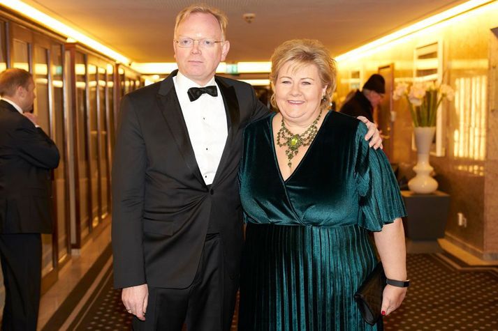 Hjónin Sindre Finnes og Erna Solberg, þáverandi forsætisráðherra, árið 2018. 