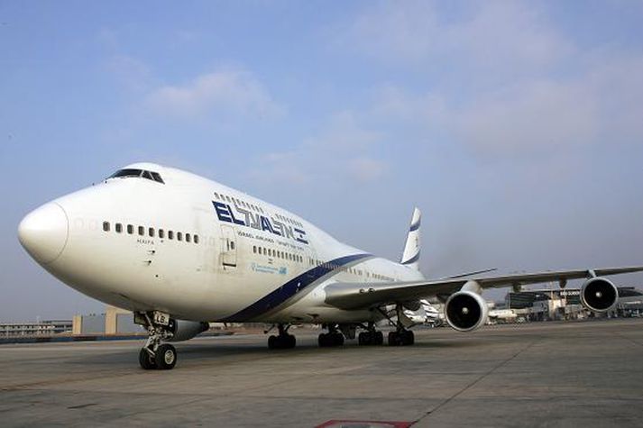 Flugvélin var á vegum ísraelska El Al flugfélagsins. Mynd/ AFP.