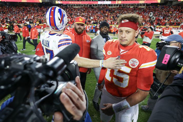 Patrick Mahomes var mjög reiður í leikslok eftir tap Kansas City Chiefs á móti Buffalo Bills.