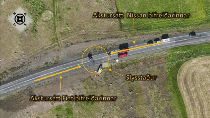 Yfirlitsmynd af slysstað.