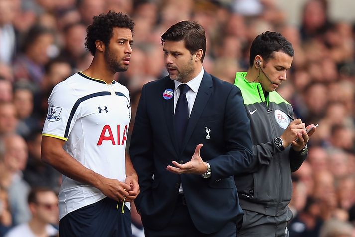 Pochettino er væntanlega að ræða Real Madrid-drauminn við Dembele þarna.