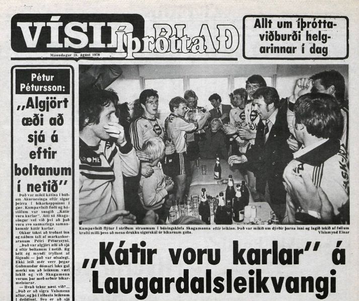 Frétt Tímans um sigur Skagamanna 1978.