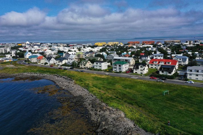 Frá svæðinu þar sem hjólabrautin átti að rísa. 