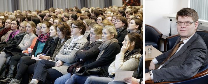 Meira en níu af hverjum tíu hjúkrunarfræðingum sem sóttu fjölmennan fund um samningstilboð LSH og ríkisins á mánudagskvöld vildu hafna tilboðinu.Fréttablaðið/vilhelm
