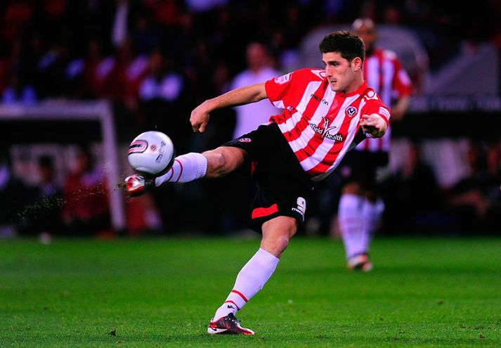 Evans í leik með Sheff. Utd.